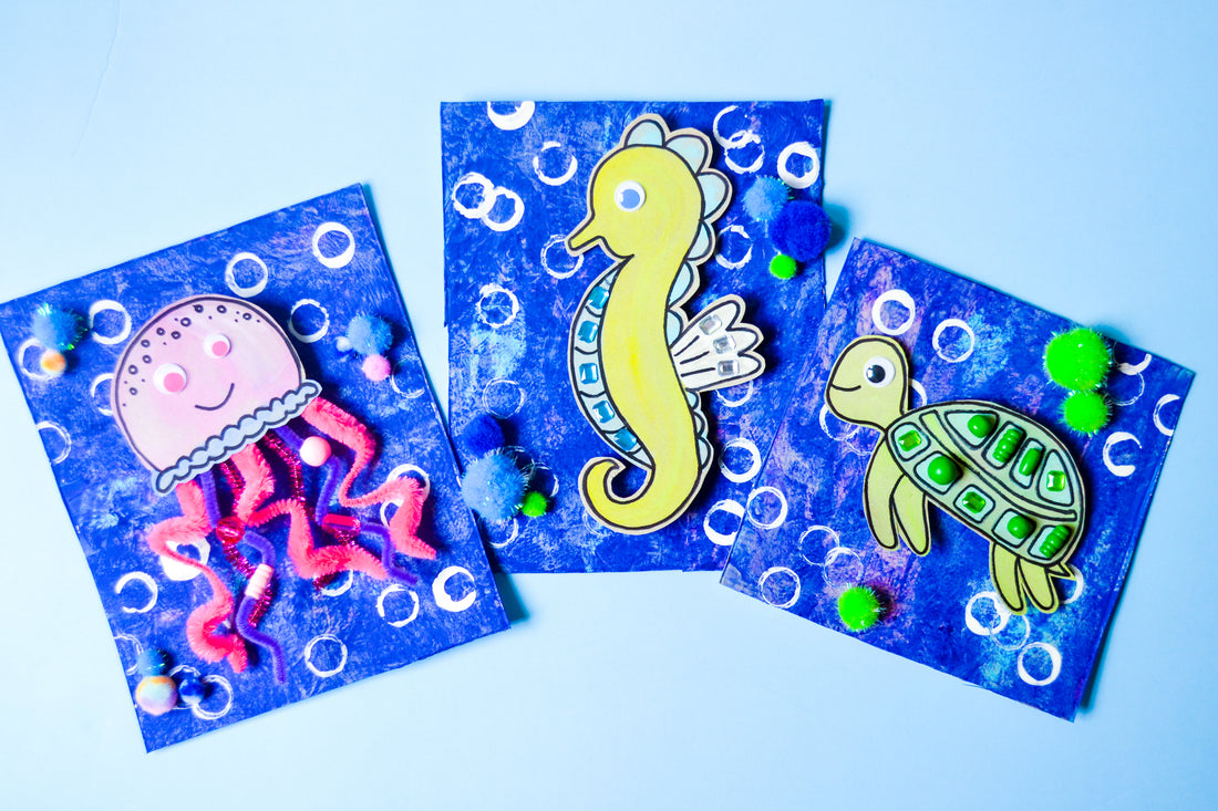 Ocean Animal Collage Art